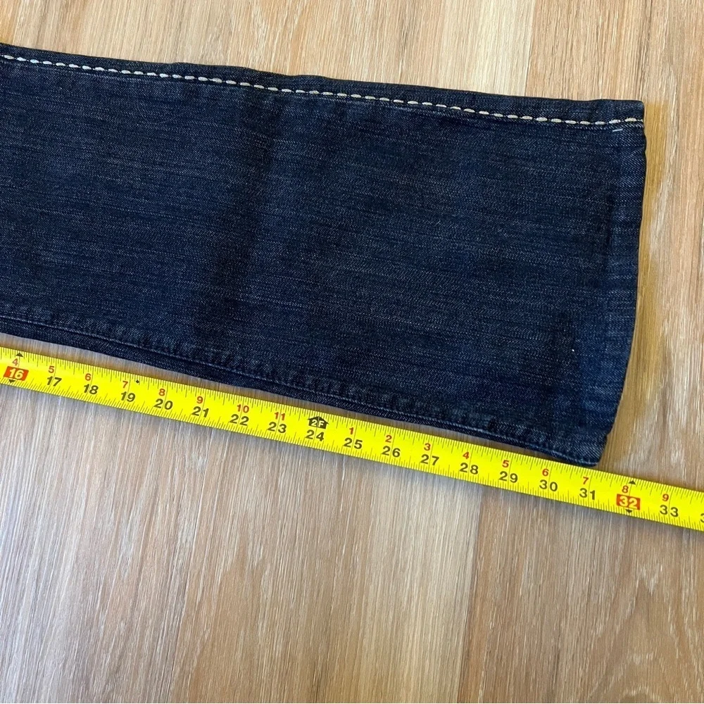Rock 47 by Wrangler Dark Wash Low Rise Jeans Size 7/34 Rhinestone Detail